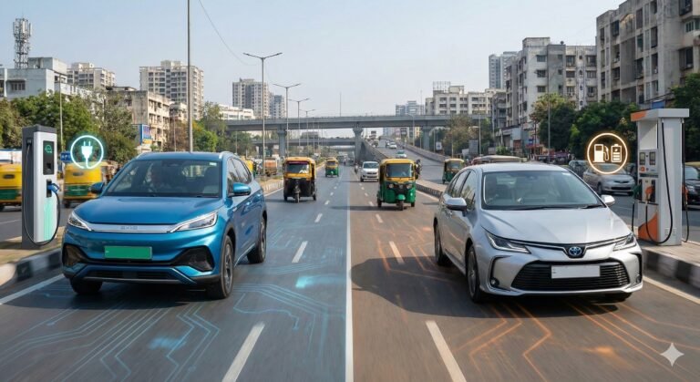electric car vs hybrid car India